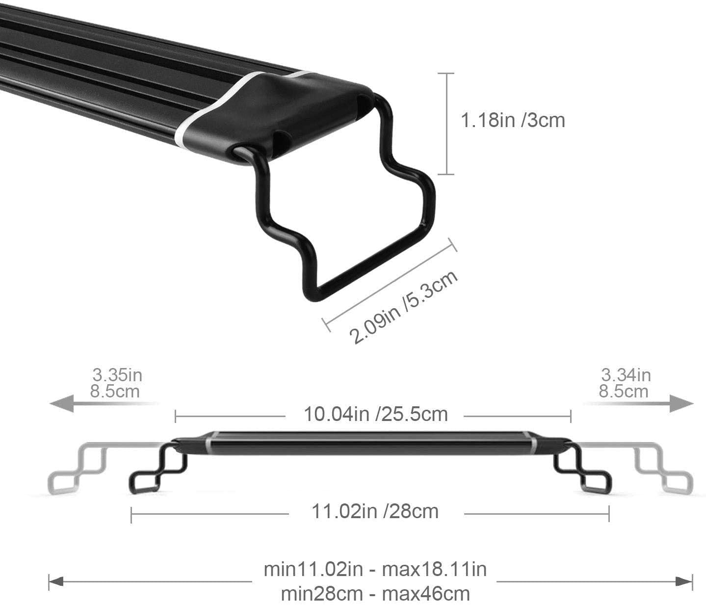 Zeiger Full Spectrum Tank Light 42 - 52 inch LED Aquarium Lighting Dimming Timing Control Hood Lamp for Freshwater Marine Plant Decorations Light 50 65 75 Gallon