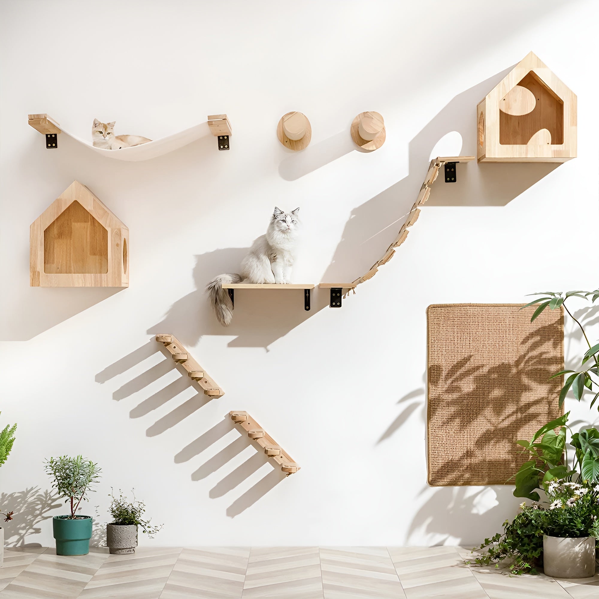 PurrMount Board | Wall-Mounted Cat Climbing Shelf with Scratching Post