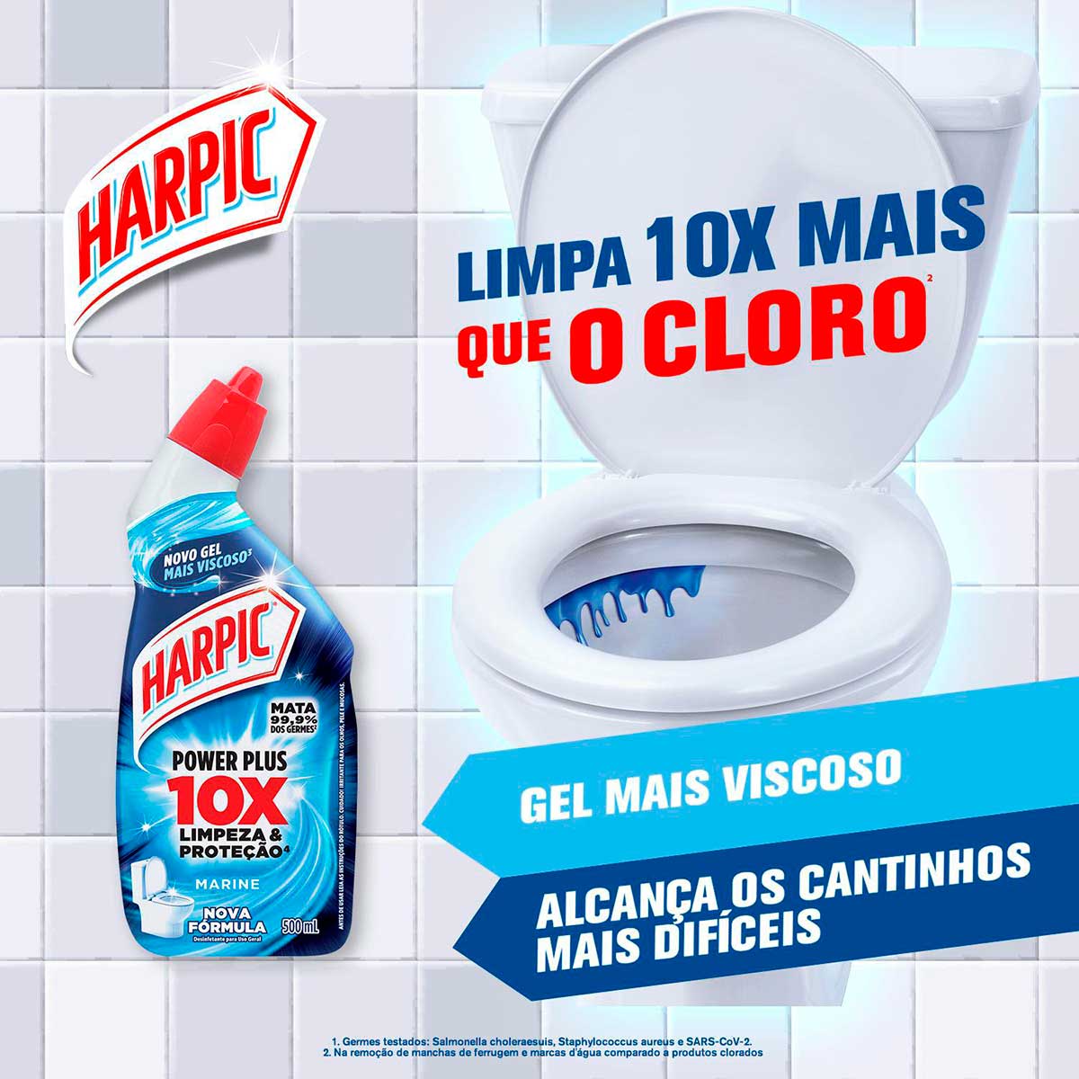 Desinfetante Sanitario Liquido Harpic Power Plus Marine 500ml