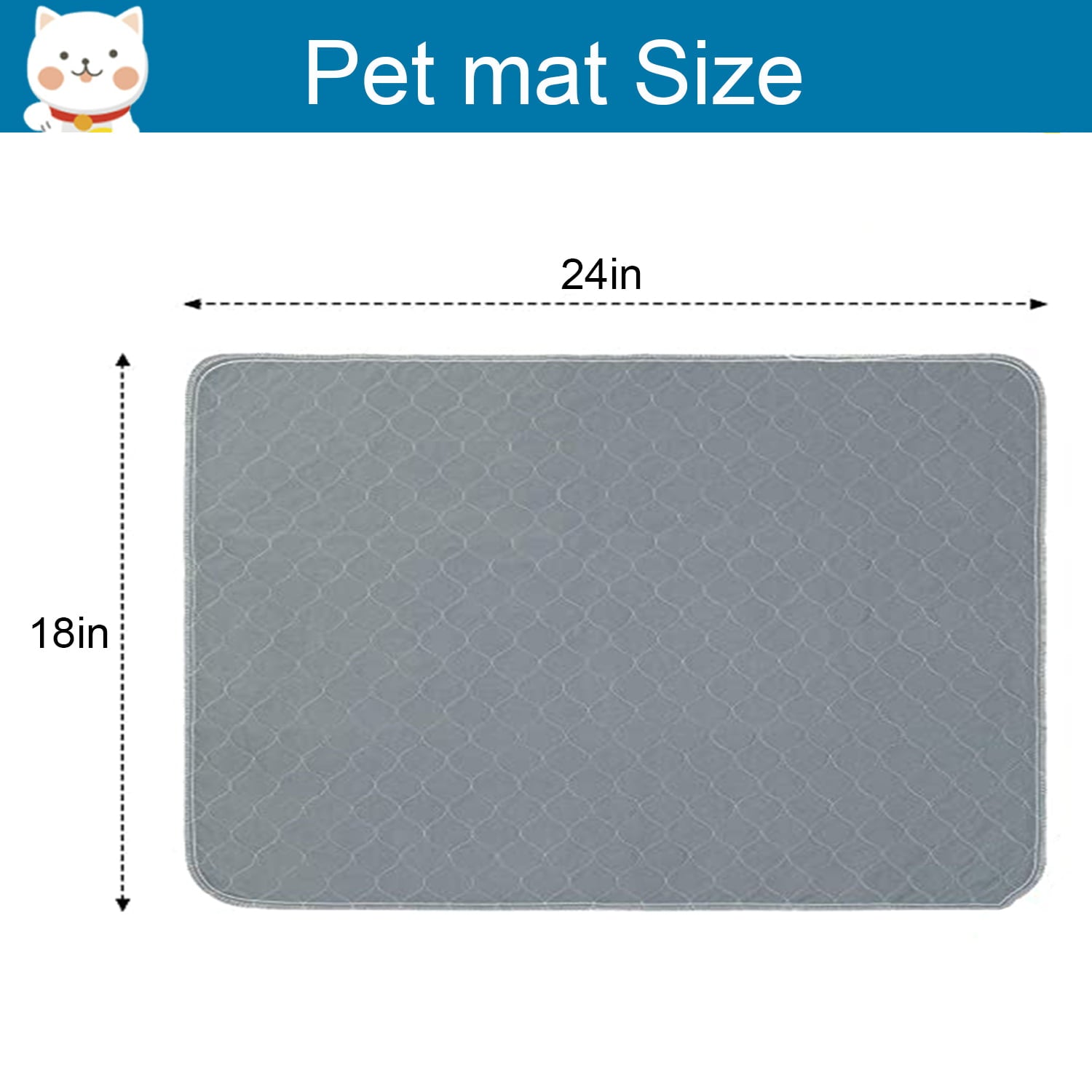 Washable Pee Pads for Dogs，Extra Absorbent Layered Waterproof Pet Mat，Reusable Puppy Training Pad (2-Pack)