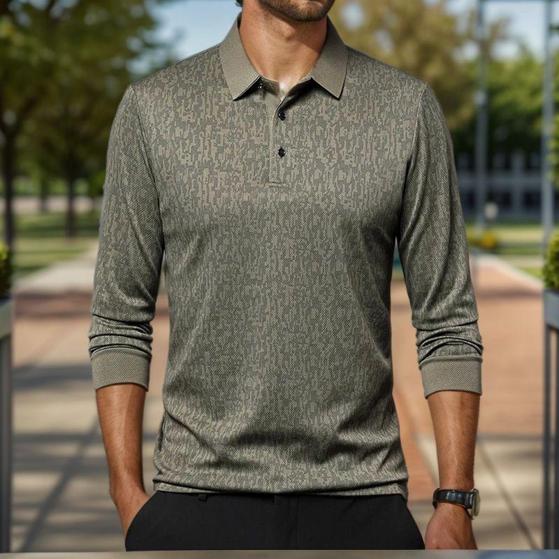 Polo Manga Longa Camden™ em Malha Soft Texturizada / Sofisticação Casual e Caimento que Valoriza o Corpo Sem Apertar!