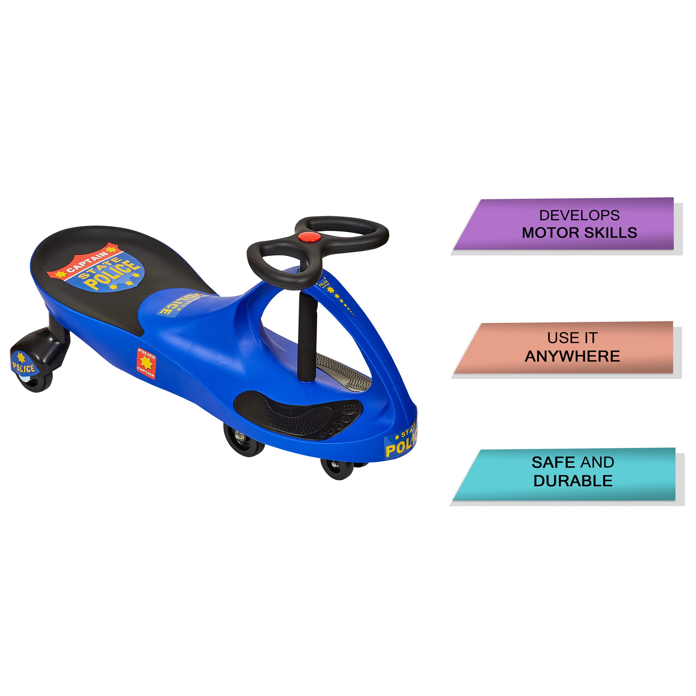 Lil Rider Wiggle Car Ride on Toy with No Batteries or Pedals， Blue