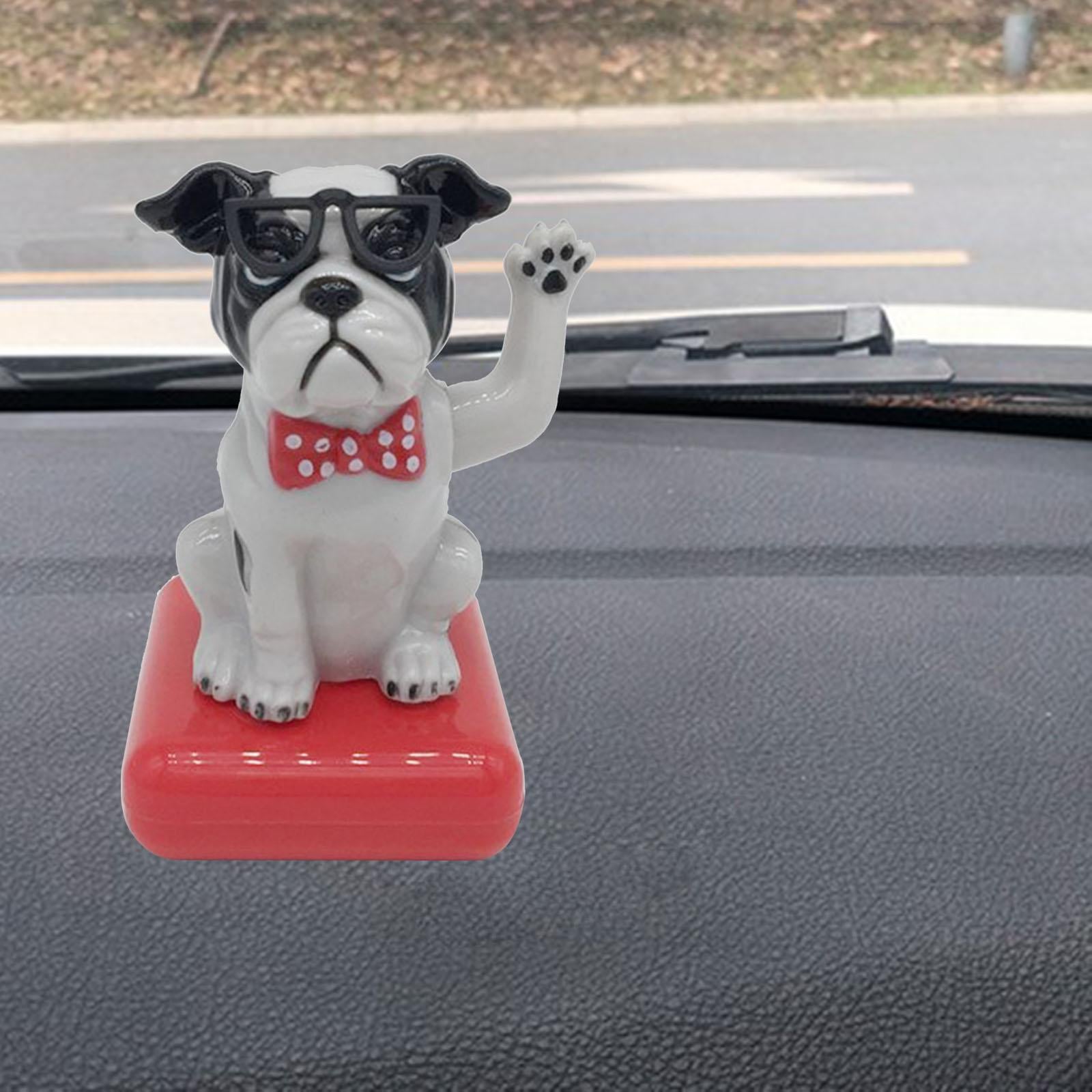 Car Dashboard Ornament Lucky Dog Automatic Swing Cute for Vehicle Decoration