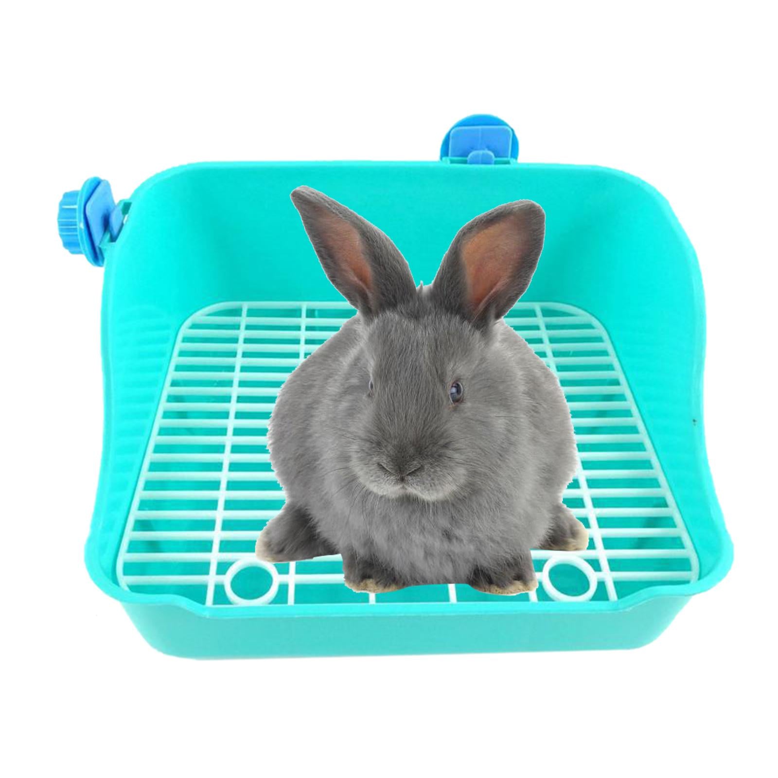 Litter Tray Toilet，Rabbit Litter Box for Cage Corner ，Pet Litter Pan Trainer Bunny Litter Box Cleaner，corner large toilet guinea rats Small Animal，Hamster Chinchilla Ferret Green