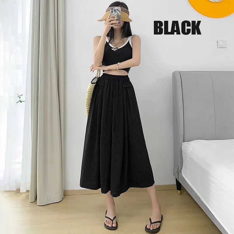 2023 Summer Thin Casual High Waist Large Size Slim Ice Silk Wide Leg
