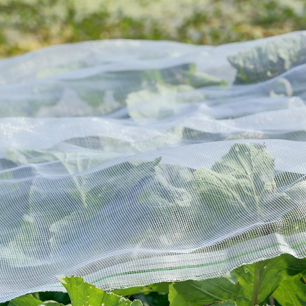 Agfabric Standard Insect Screen & Garden Netting against Bugs, Birds & Squirrels - 4'x10' of Mesh Netting, White