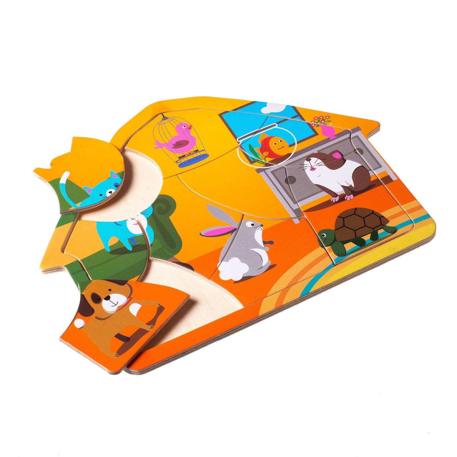 Eliiti Wooden Pets Animals Jigsaw Puzzle for Toddlers 2 to 4 Years Old Boys Girls