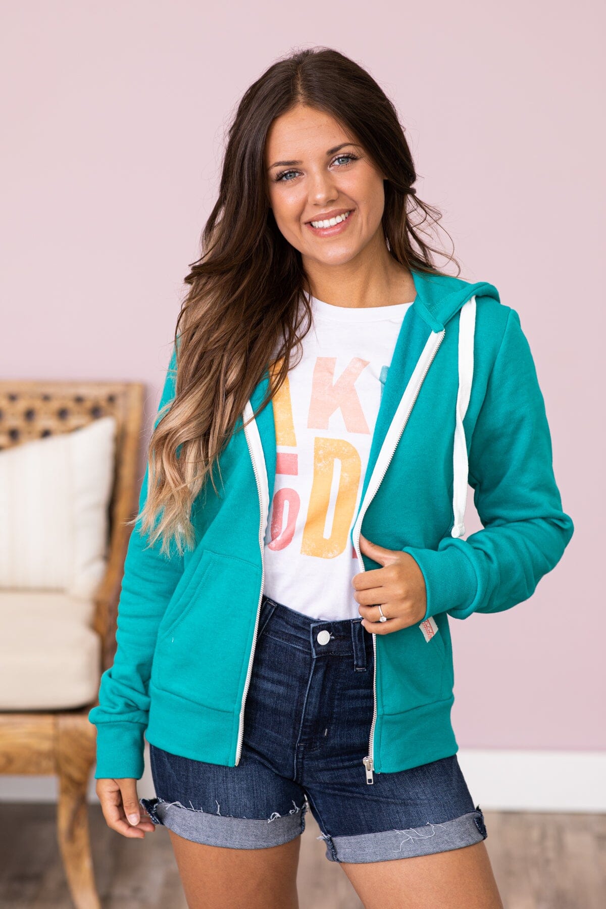 White Multicolor Lake Mode Graphic Tee