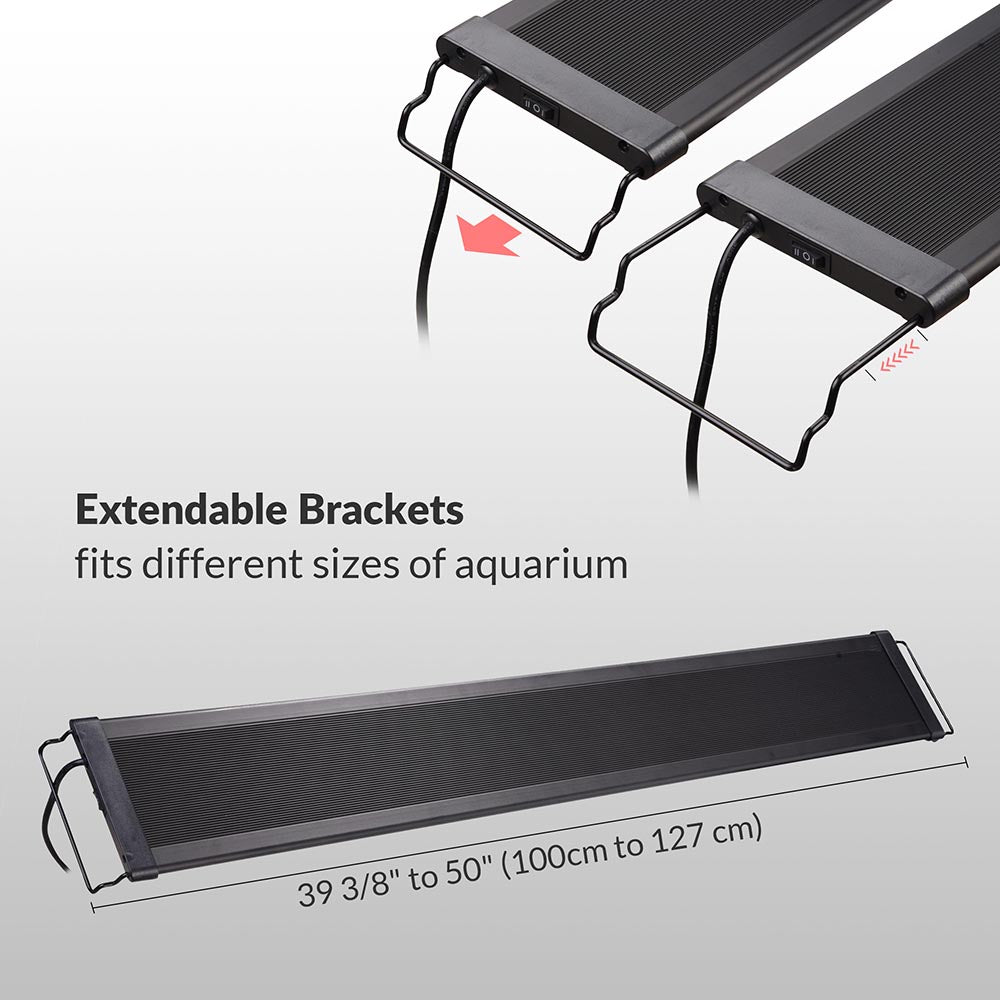 AquaBasik Full Spectrum LED Aquarium Fish Tank Lighting 40-50in 156