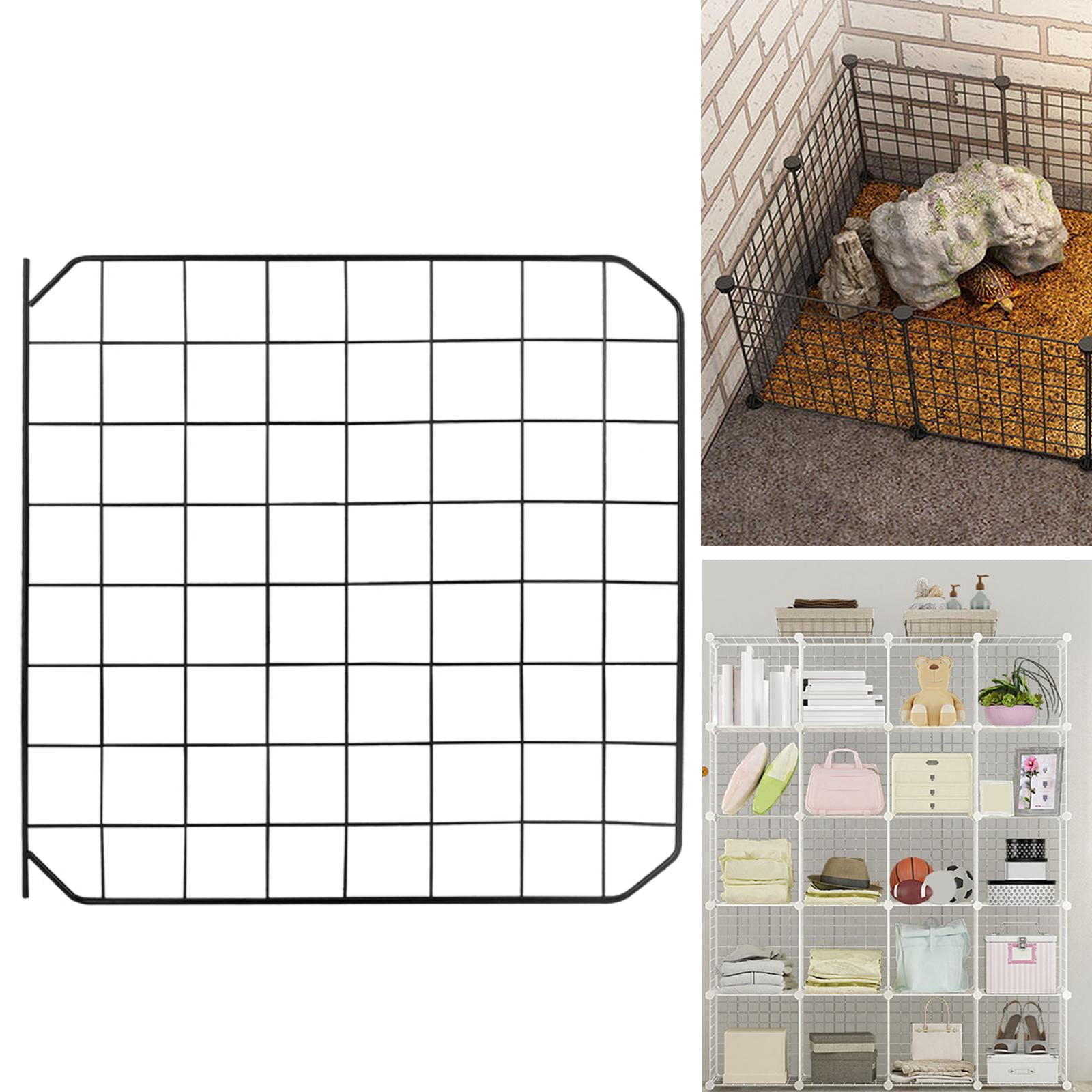 Pet Playpen Panel， DIY Cage Iron Expandable for Dog Guinea Indoor Enclosure Black Door