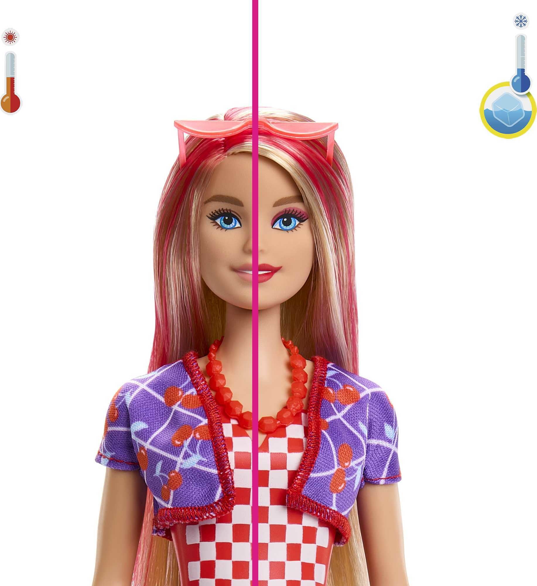 Barbie Color Reveal Scented Sweet Fruit Fashion Doll with Accessories & Color Change (Styles May Vary)