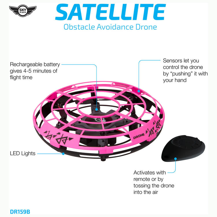 Sky Rider Satellite Obstacle Avoidance Drone， DR159， Pink