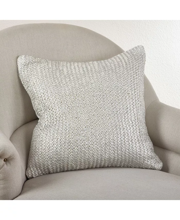 Saro Lifestyle Cassandra Metallic Brushed Knit Decorative Pillow， 20