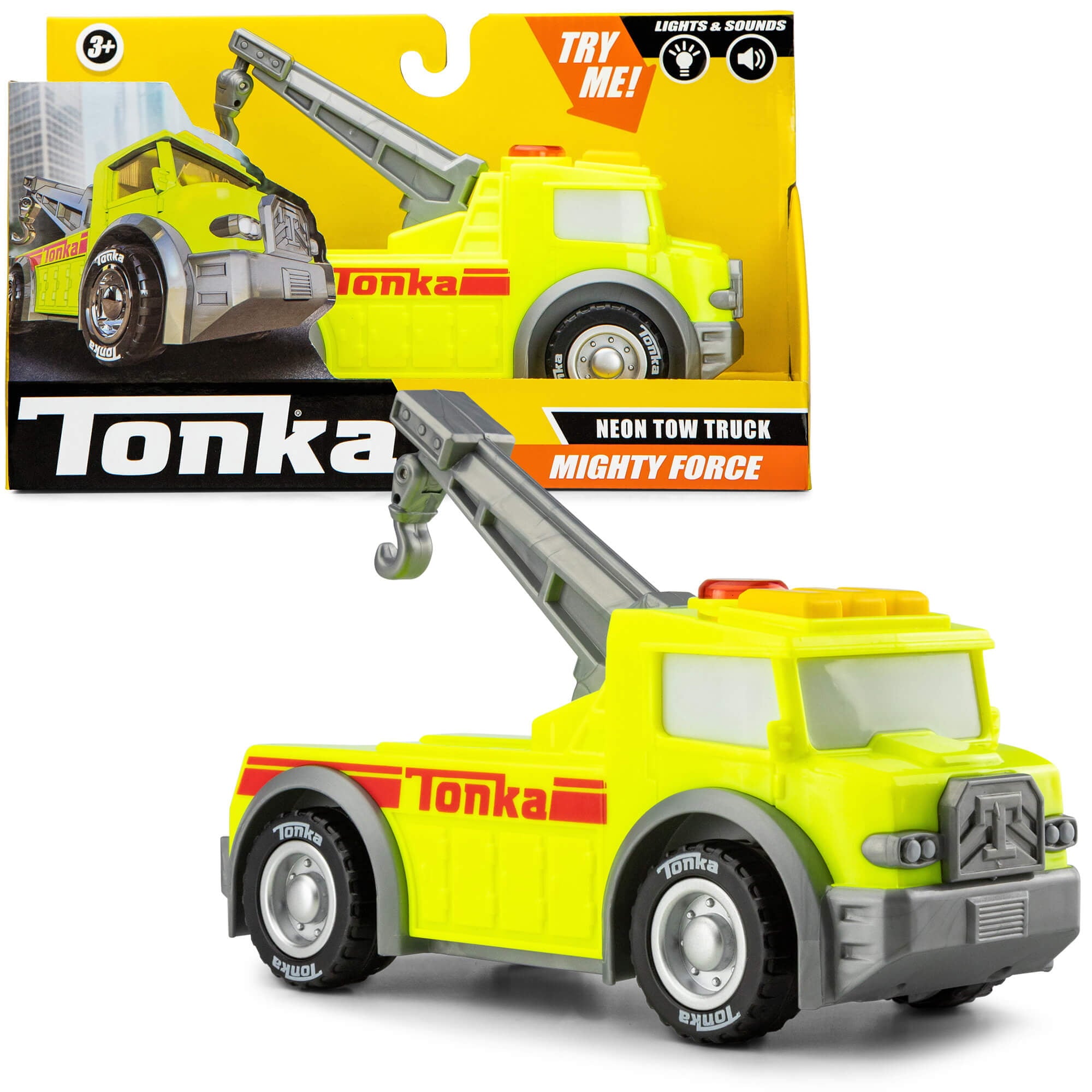 Tonka Mighty Force - Lights and Sounds - Tow Truck (Neon)