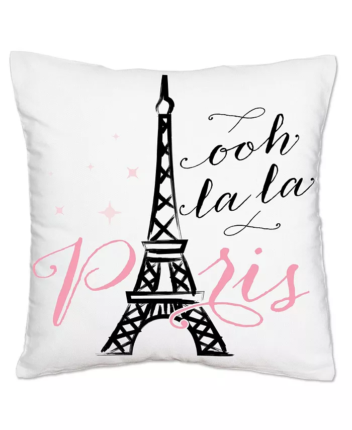 Big Dot of Happiness Paris， Ooh La La - Home Decorative Cushion Case Throw Pillow Cover - 16 x 16 In