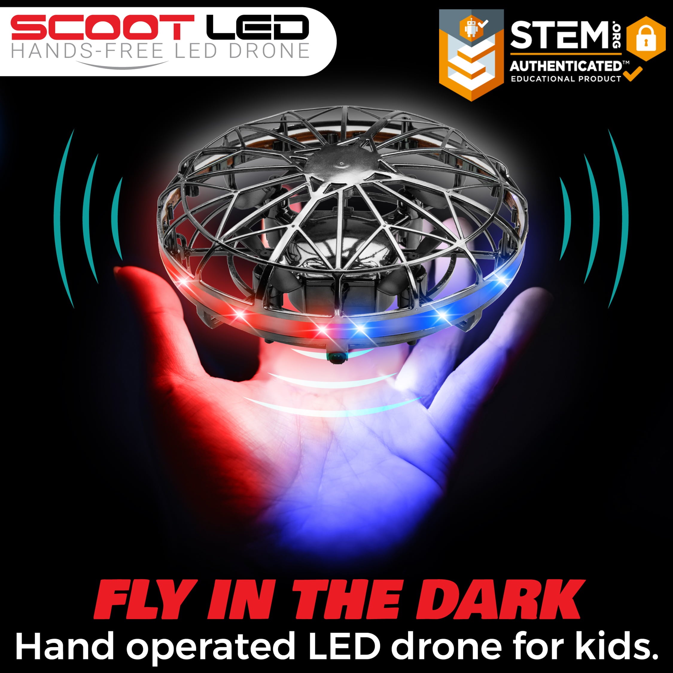 Force1 Scoot Mini UFO Drone | Aerial Mini Drone Hand Controlled Indoor Flying Hover Ball with LED Lights (Unisex)