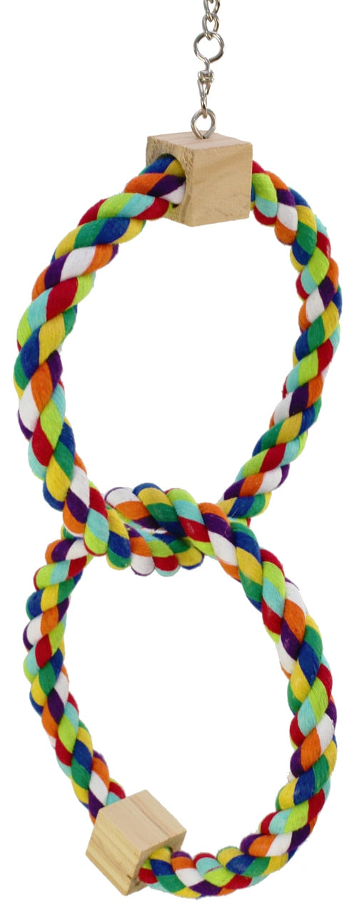 1677 Twin Rainbow Ring Bird Toy