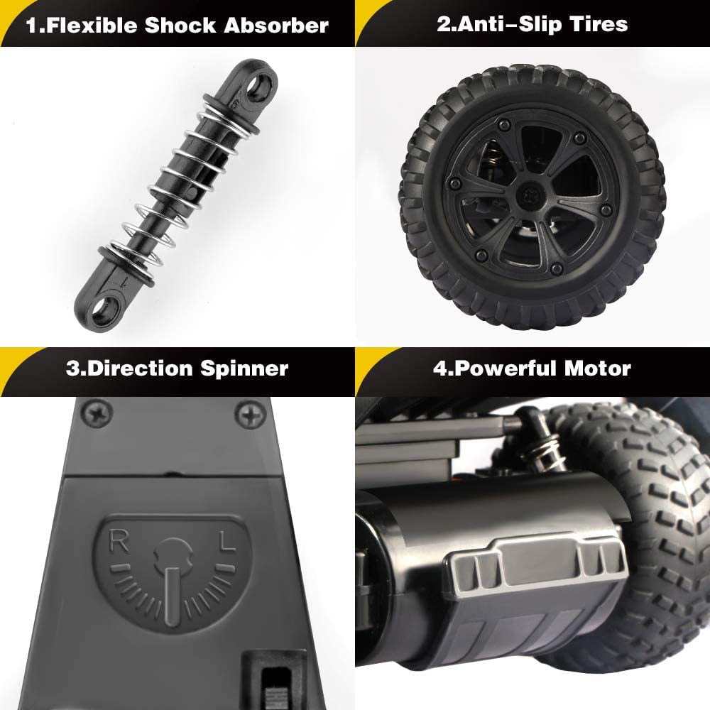 Allaugh High Speed RC Car， Remote Control Car， 1:22 Scale 2WD off-Road RC Racing Car with Headlight for 3-12Y Kids Adults (Gray)