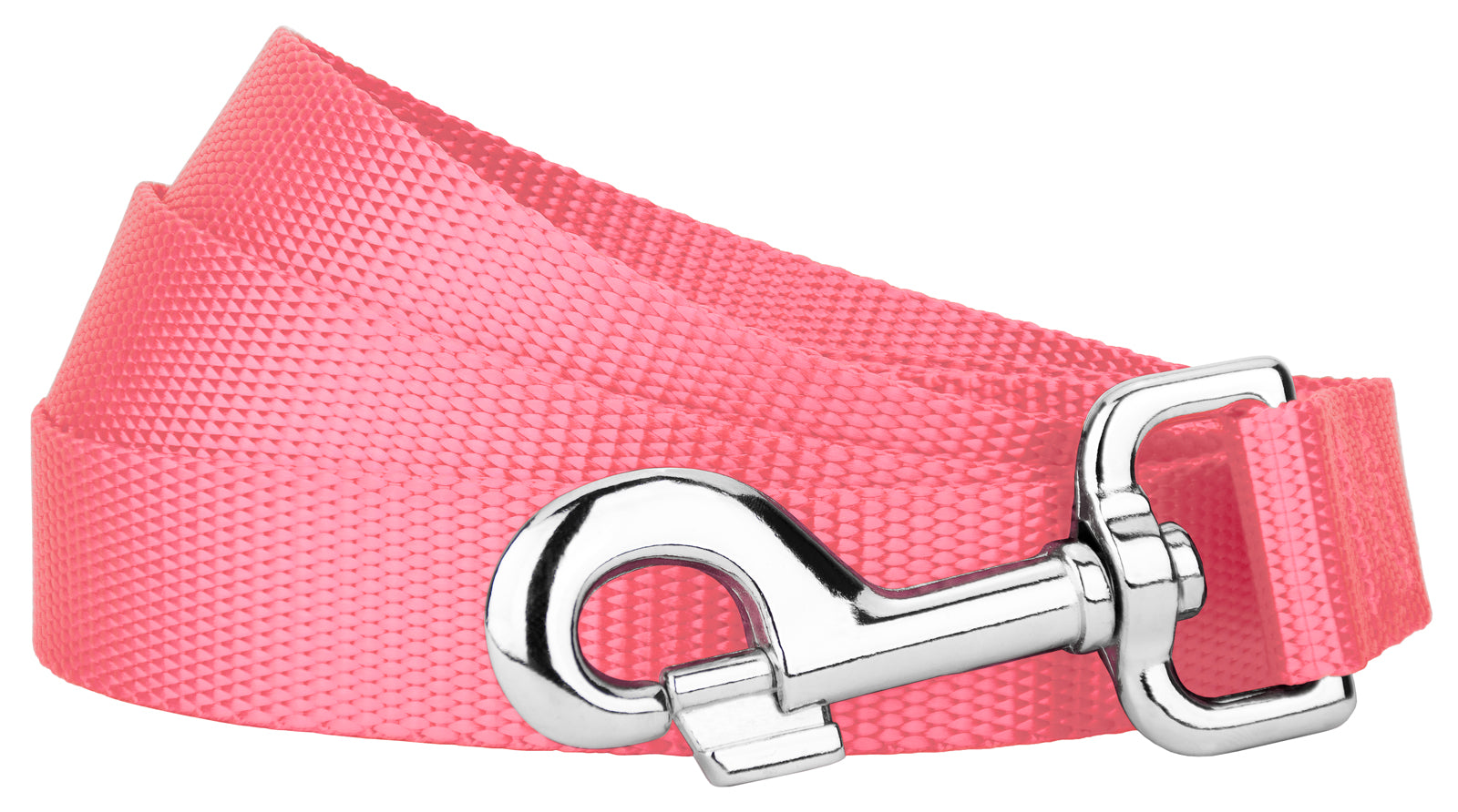 Country Brook Petz® 4ft by 3/4 inch Pink Heavyduty Doublehandle Nylon Leash