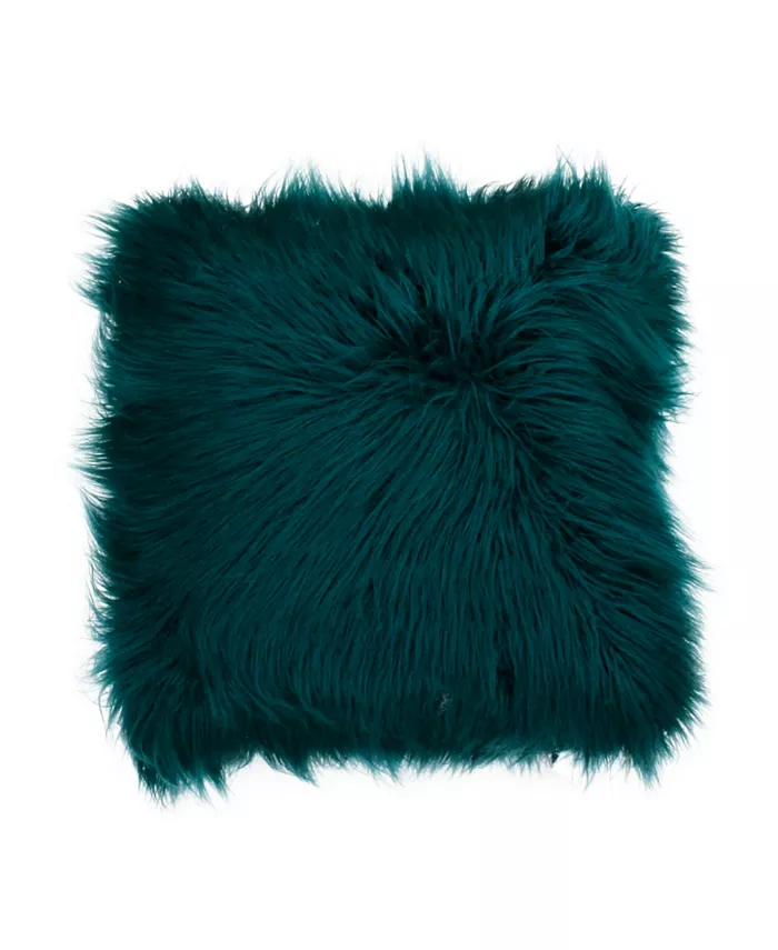 THRO Keller Faux Mongolian Reverse To Micromink Pillow， 26