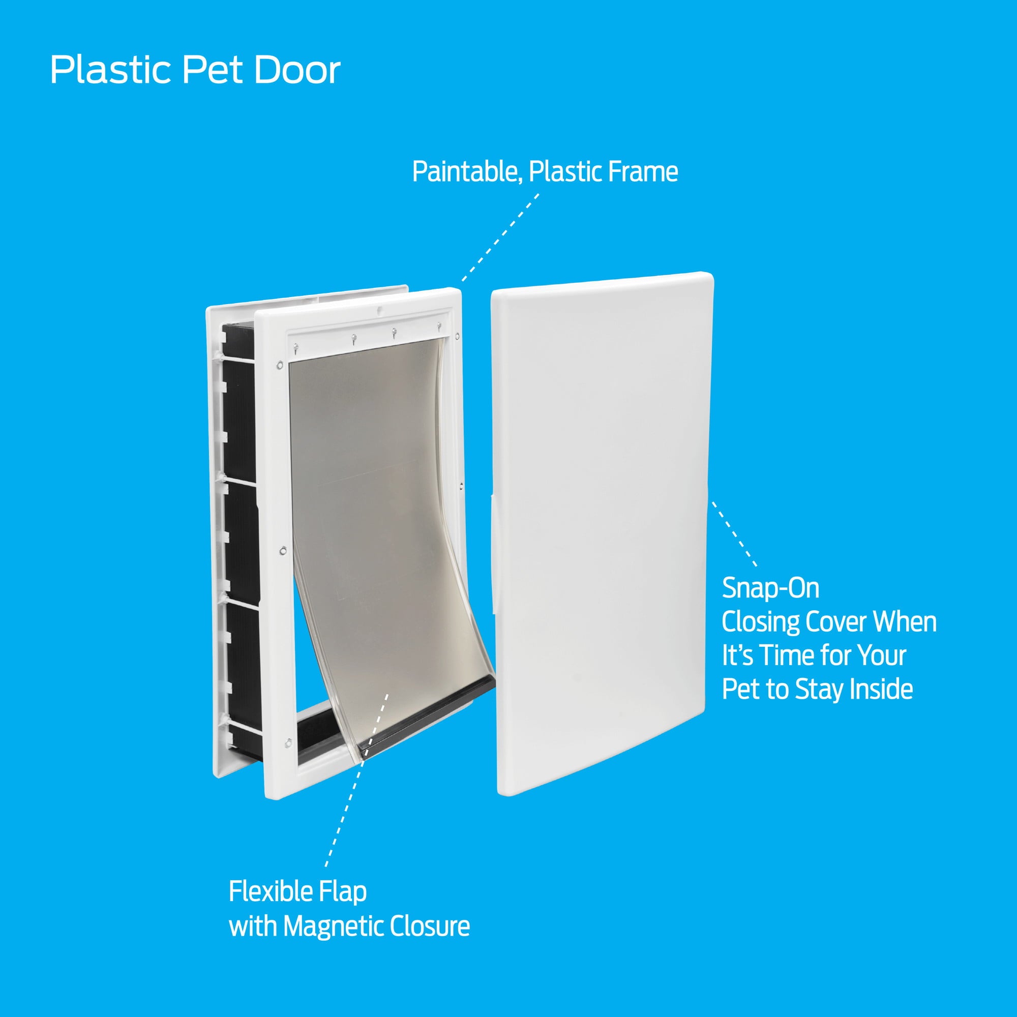 Premier Pet White Plastic Pet Door for Large Dogs up to 100 Pounds