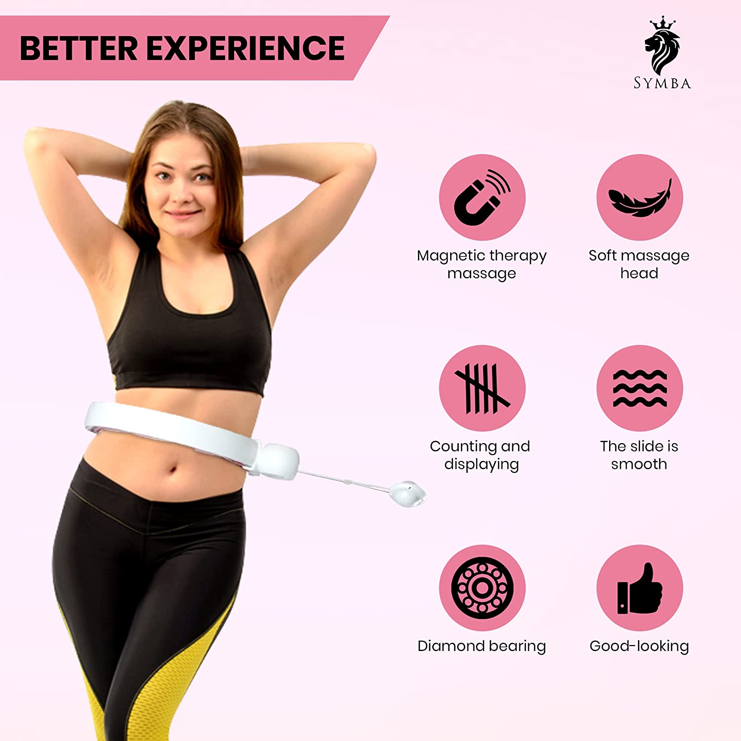 generic Smart Hula Hoop， Smart Weighted Hula Hoop， Hoop Fit， Premium PVC Quality