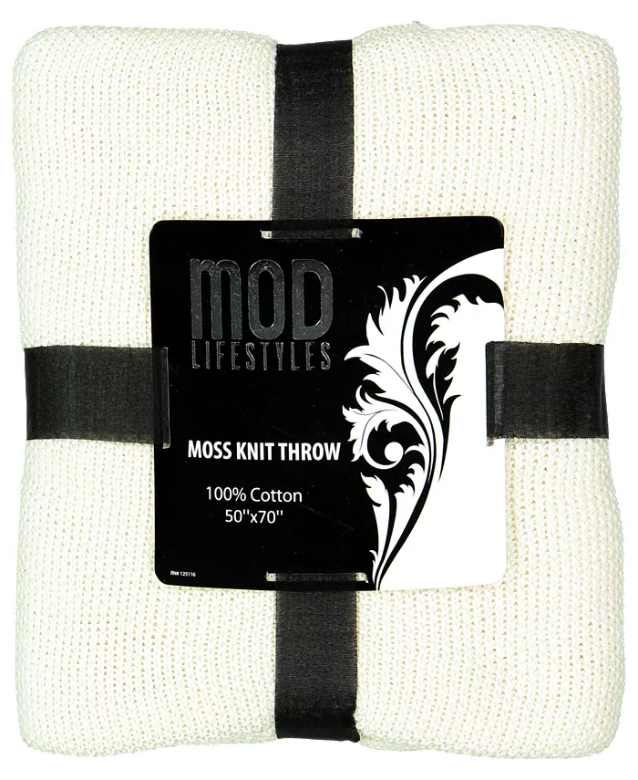 Mod Lifestyles Classic Throw Collection Cotton Moss Knit， 50