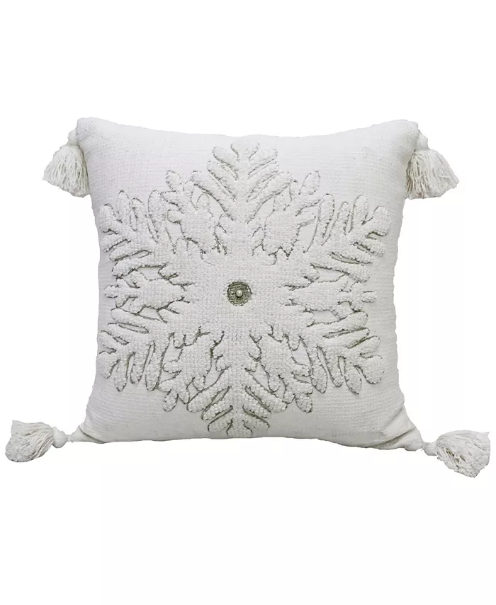 Vibhsa Christmas Snowflake Throw Pillow， 20