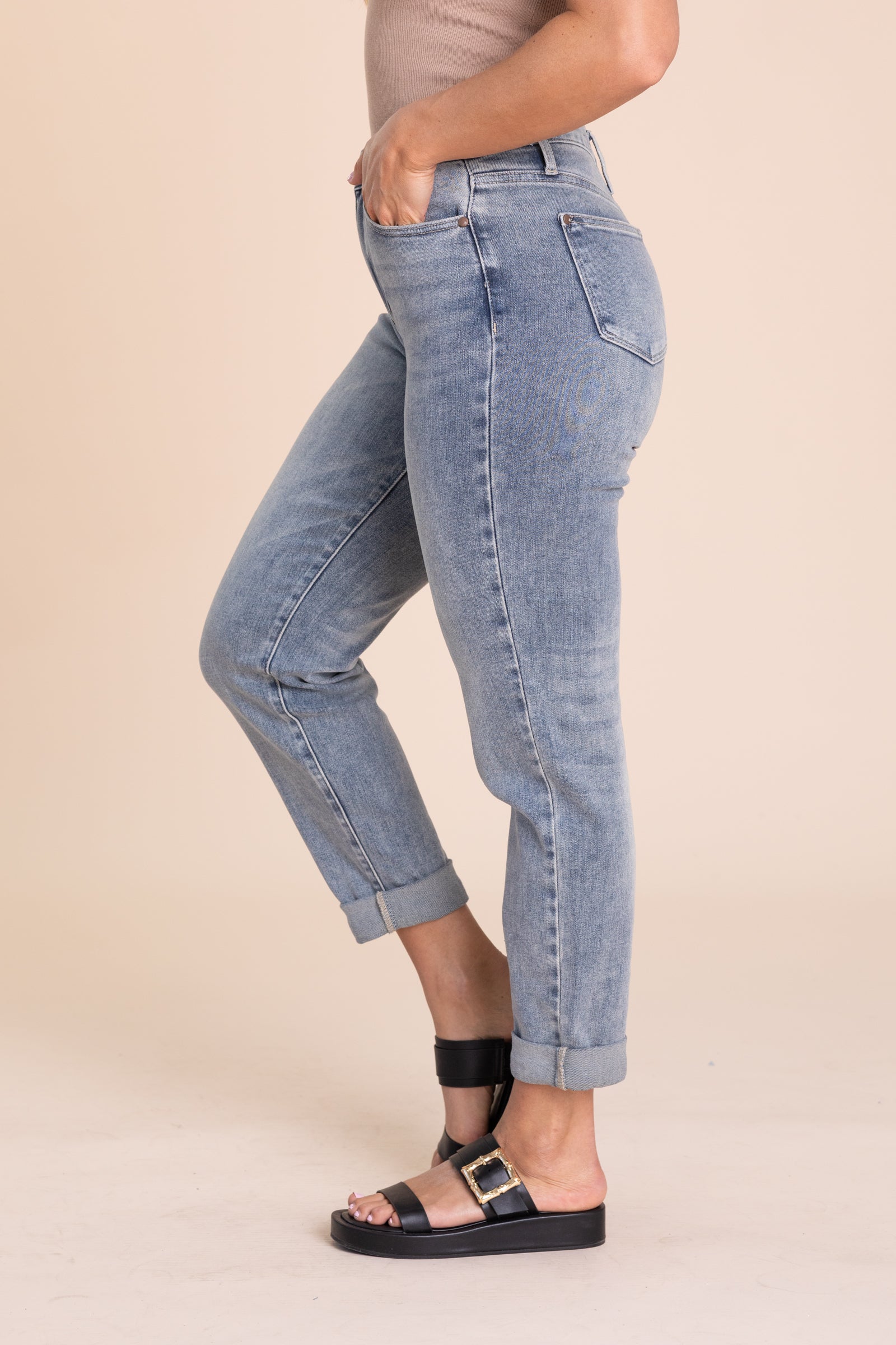 Judy Blue Vintage Wash Double Roll Cuff Jeans