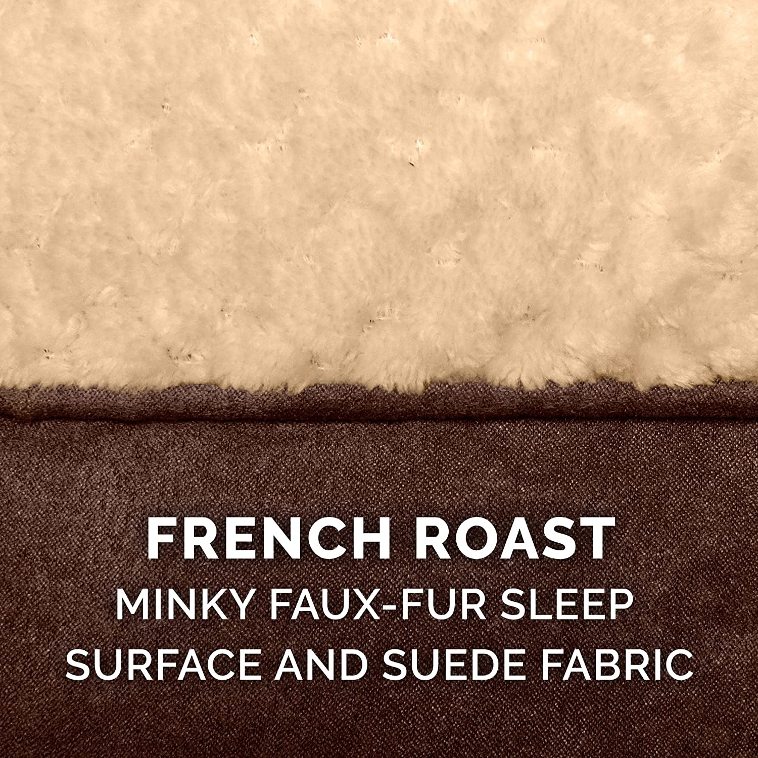 Furhaven XL Orthopedic Dog Bed Minky Plush and Suede Pillow Top Mattress w/ Removable Washable Cover - French Roast， Jumbo (X-Large) Pillow Top - Minky Plush and Suede (French Roast) Jumbo Orthopedic Foam