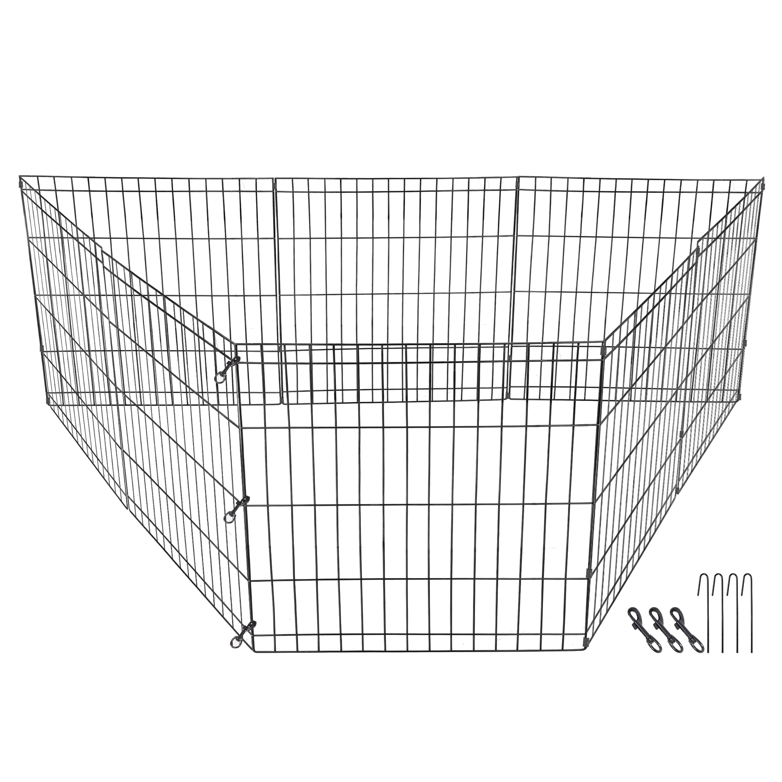 ZENY 24'' Foldable Metal Exercised Dog Pet Playpen Fence Barrier - 8 Panels