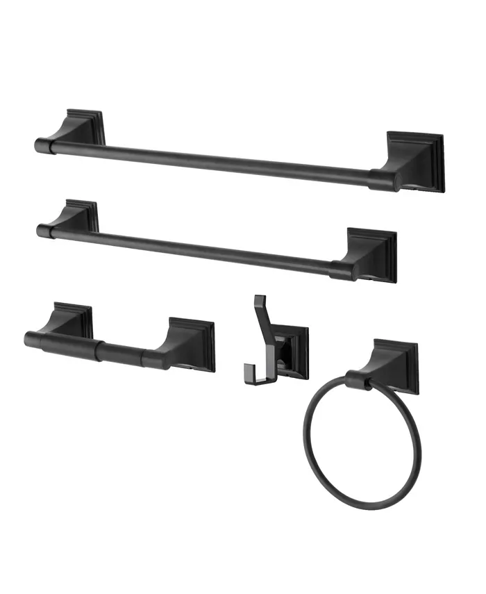 Kingston Brass Monarch 18-Inch and 24-Inch Towel Bar Bathroom Accessory Set in Black