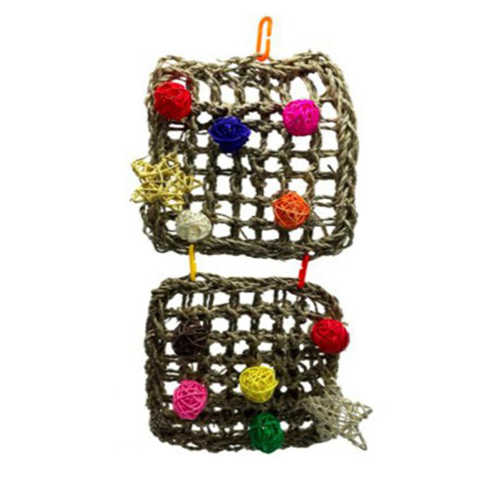 Large Medium Parrot Chewing Toys Cage Bite Rattan Swing for Bird Climbing Parrots Parakeet African Grey Macaws Parakeet