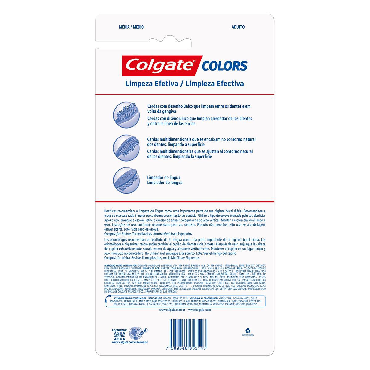 Escova de Dente para Familia Colgate Colors 5 Unidades