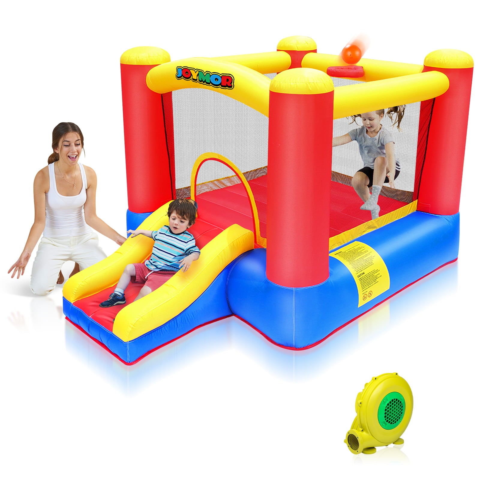 JOYMOR Inflatable Bounce House, Jump'n Slide Castle Indoor/Outdoor Oxford Playhouse for Toddler Little Kids Age 1-3 W/Air Blower