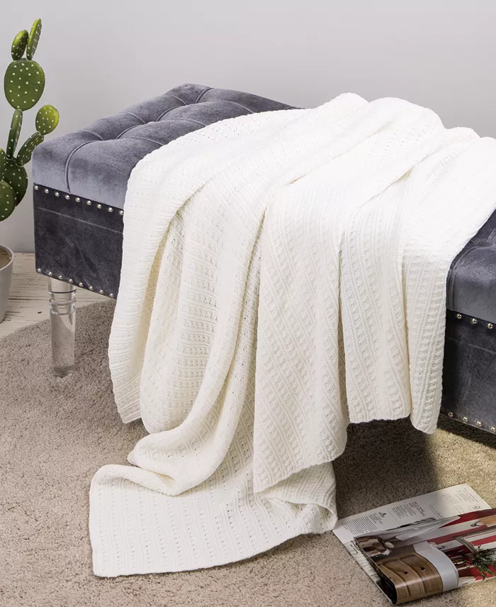 Glitzhome Knitted Throw Blanket