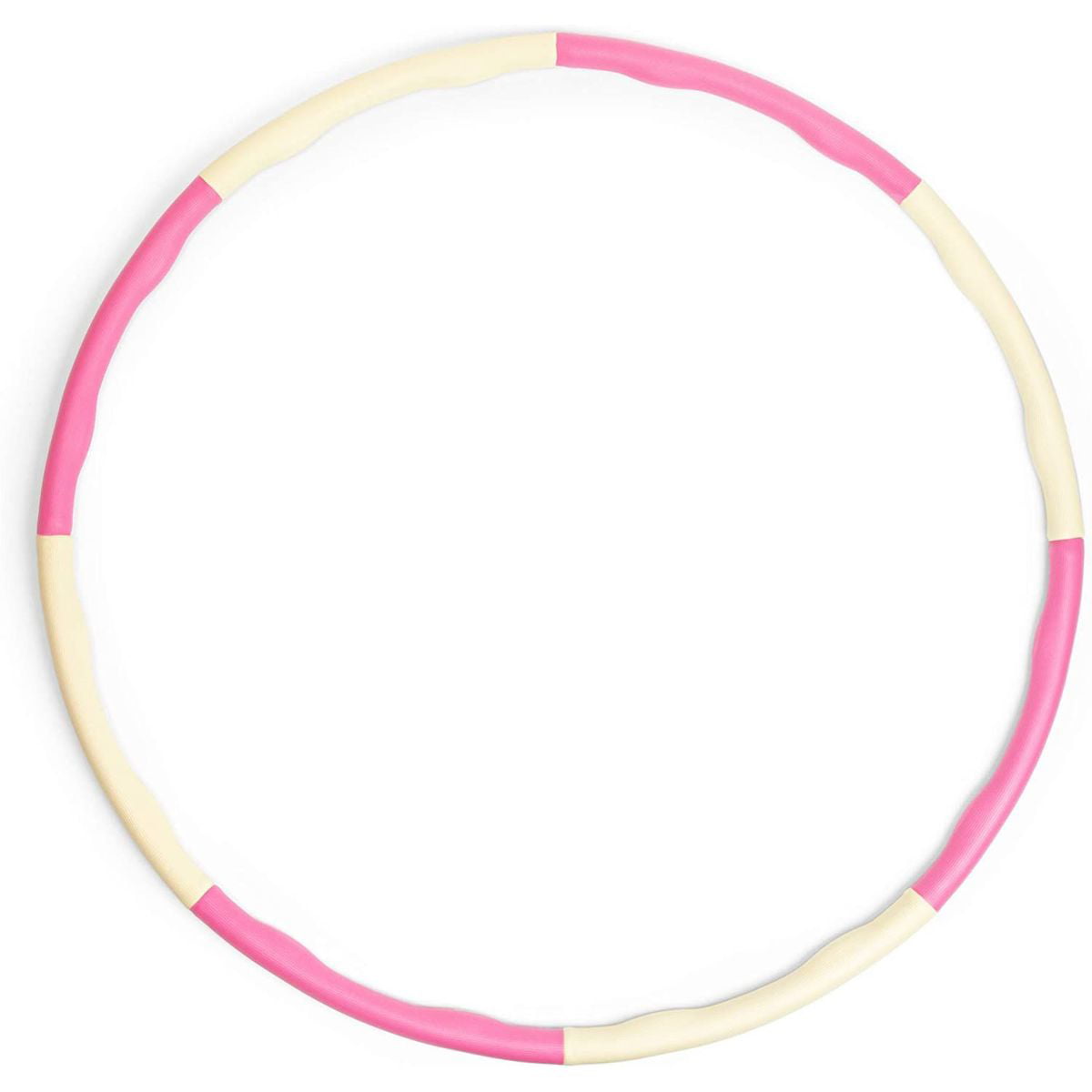 Adjustable Hula Hoops for Adults and Kids， Fitness Hoops for Women， Ho me Workout Exercises， Pink and White， 37 inches