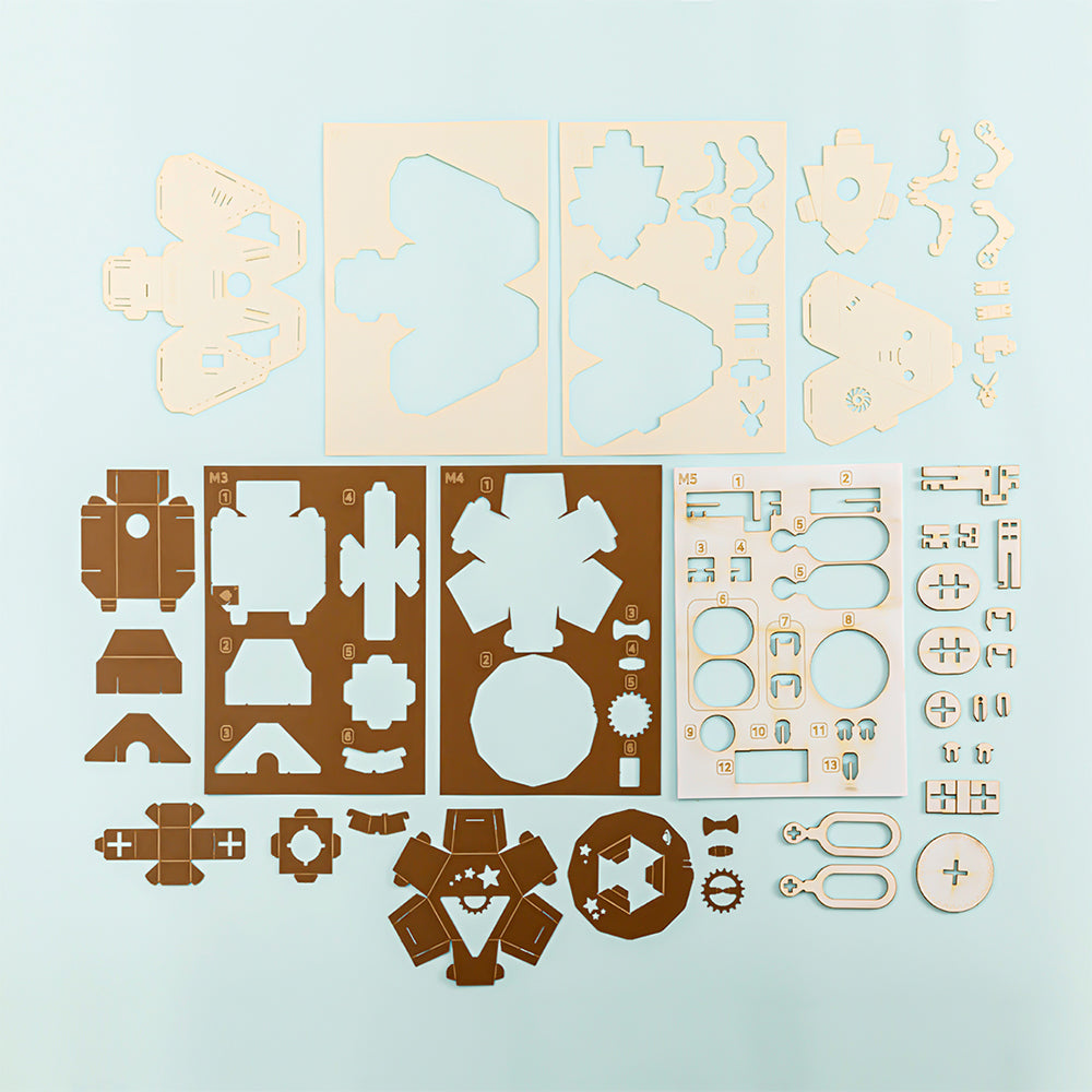 ROBOTRY Moving Paper Robots Making Kit， Magi | Crank - Learn Very Basic 5 Robot Mechanisms