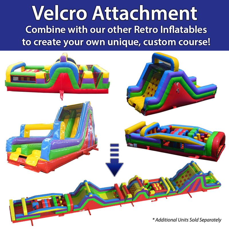 TentandTable 30' Commercial Inflatable Obstacle Course， Retro U-turn