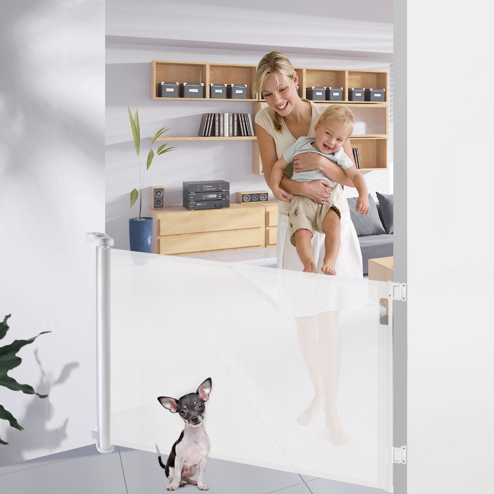 Baby Gate for Doorway， WeGuard Extra Wide Child Safety Gate or Pet Dog Gate 34