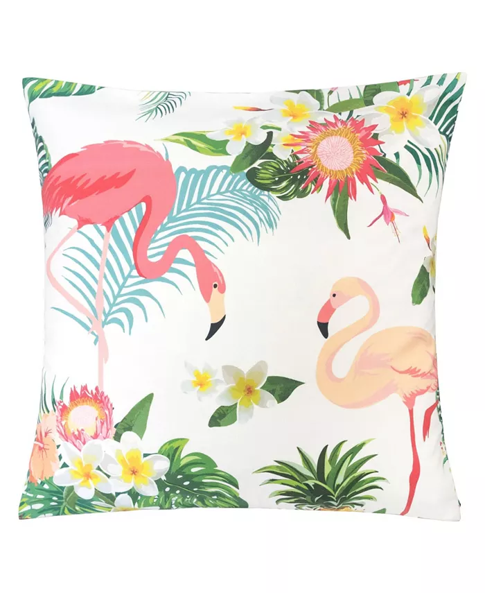 Homey Cozy Flamingo Paradise Outdoor Pillow