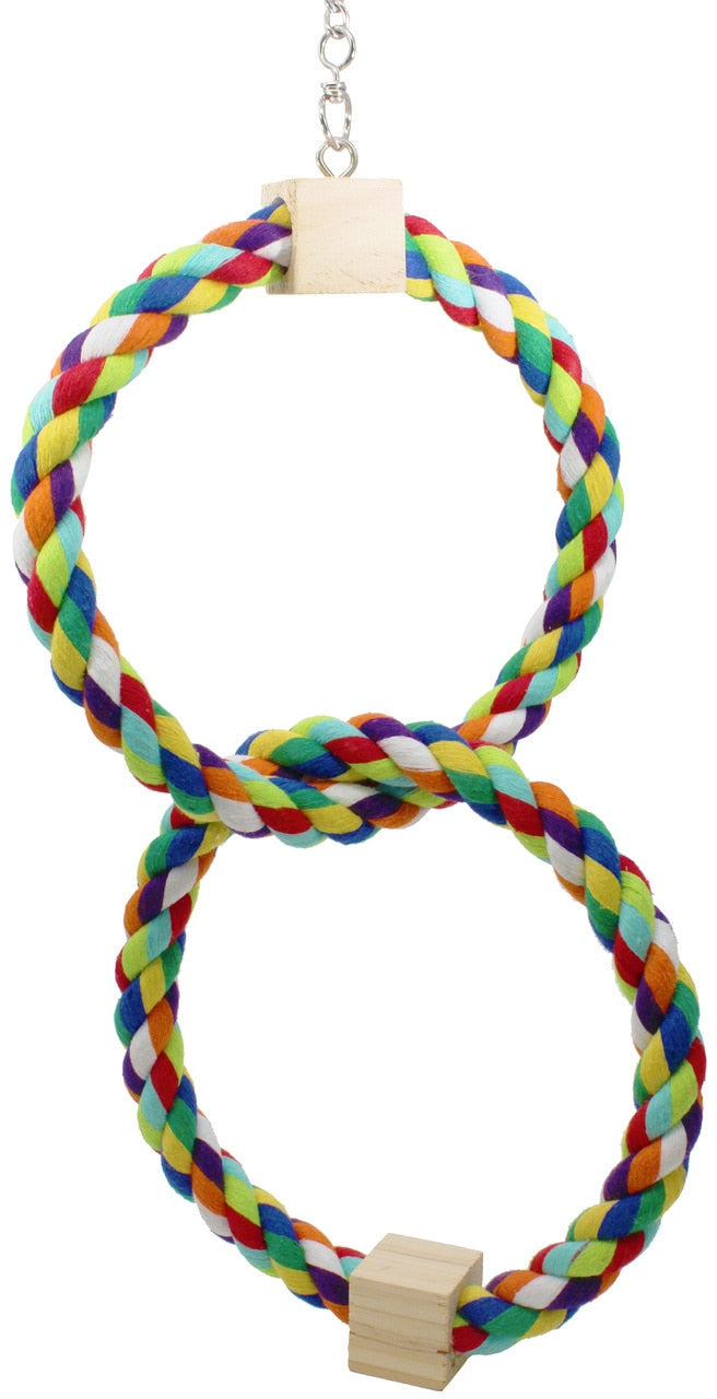 1677 Twin Rainbow Ring Bird Toy