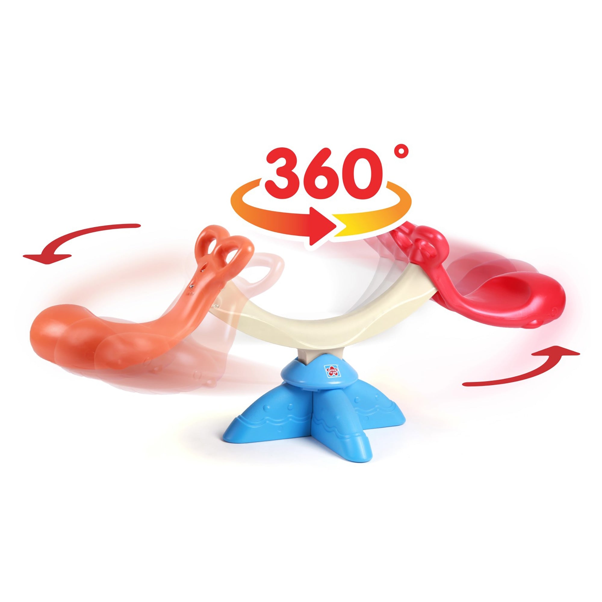 Grow'N Up: Happy Whale Seesaw - Toddler 2 Person Seesaw Toy， Indoor and Outdoor Fun， Sit and Spin 360 Degrees， Ages 2+