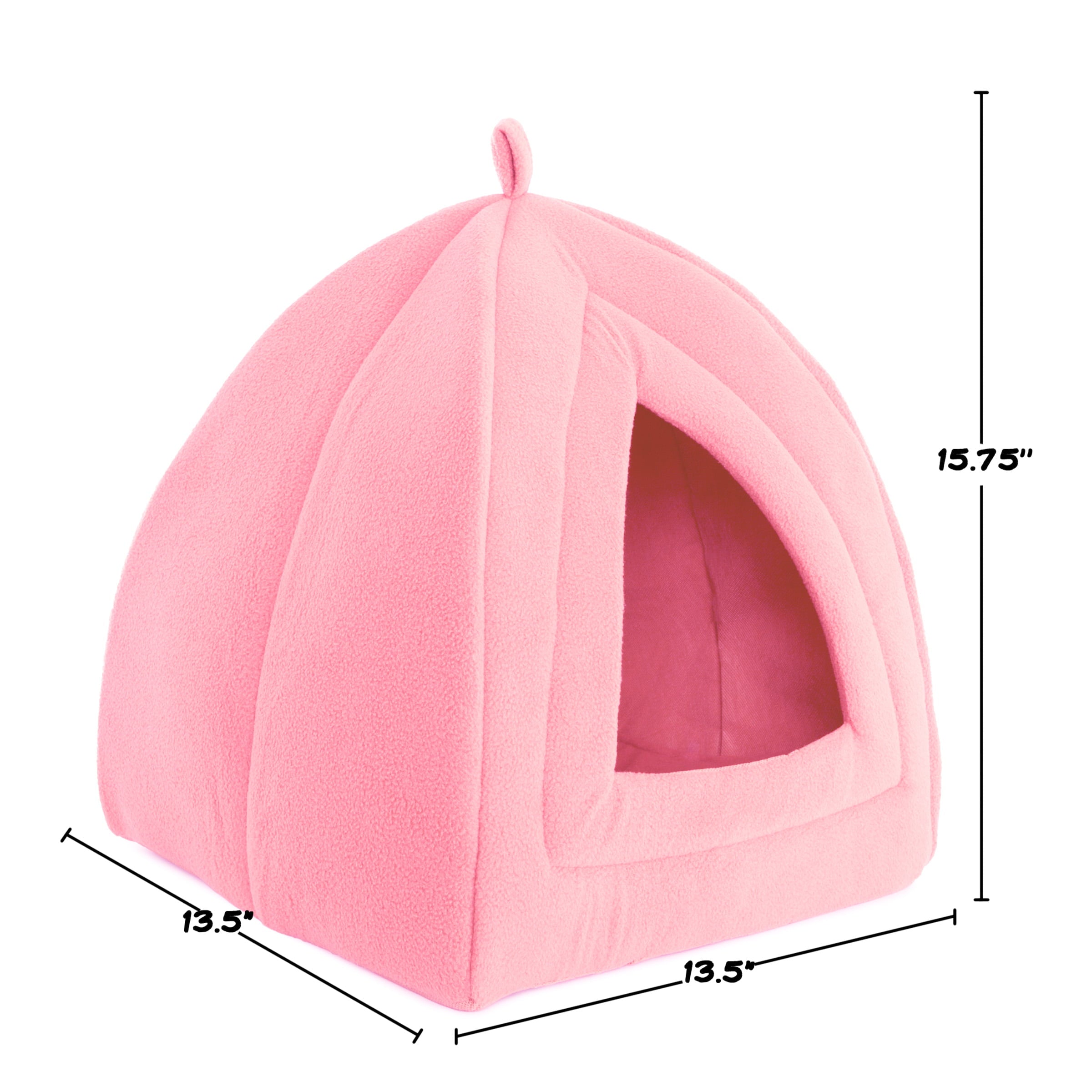 Cat House - Indoor Bed with Removable Foam Cushion - Pet Tent for Puppies， Rabbits， Guinea Pigs， Hedgehogs， and Other Small Animals by PETMAKER (Pink)