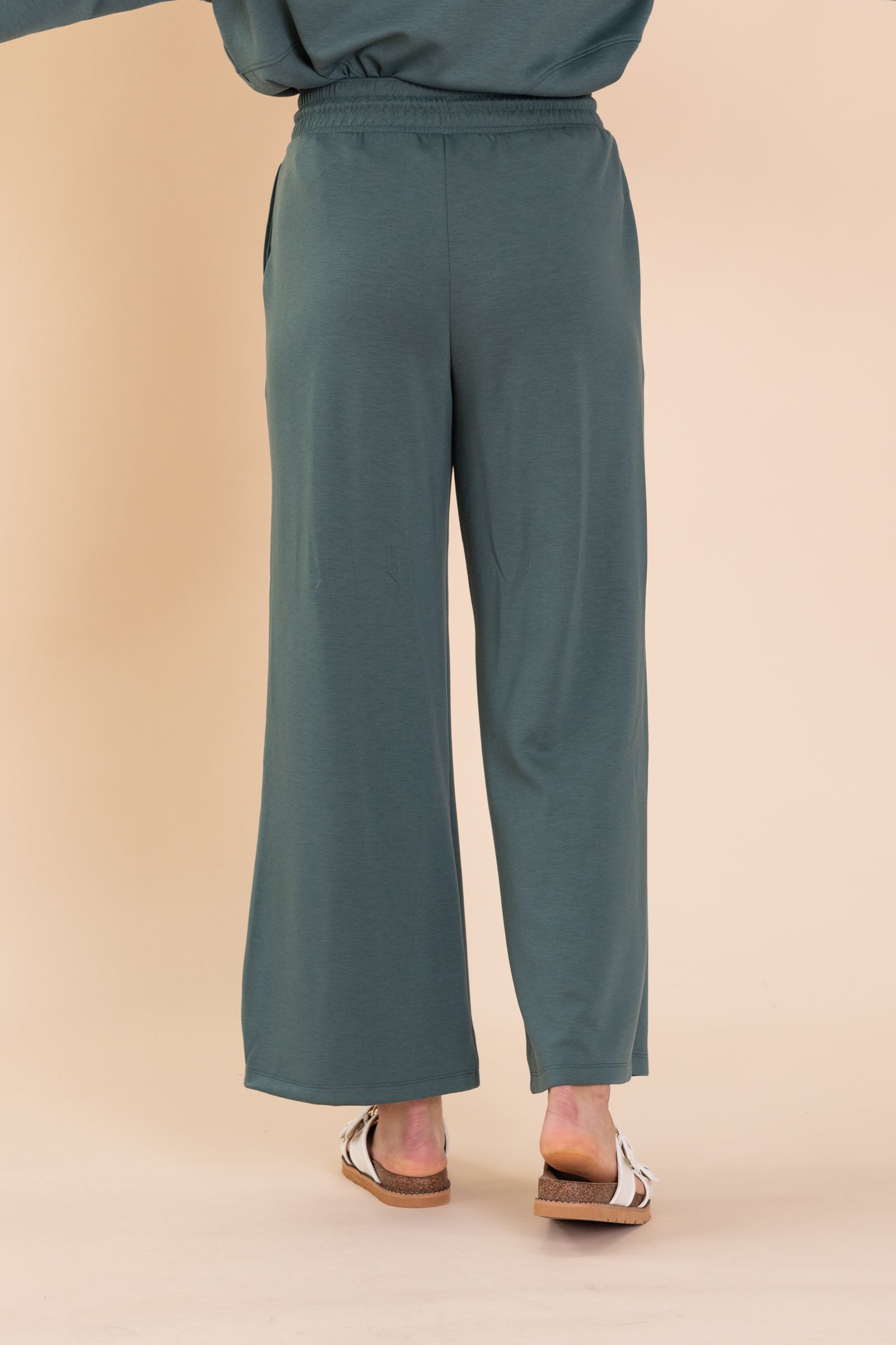 Ash Jade Scuba Drawstring Pants With Slit