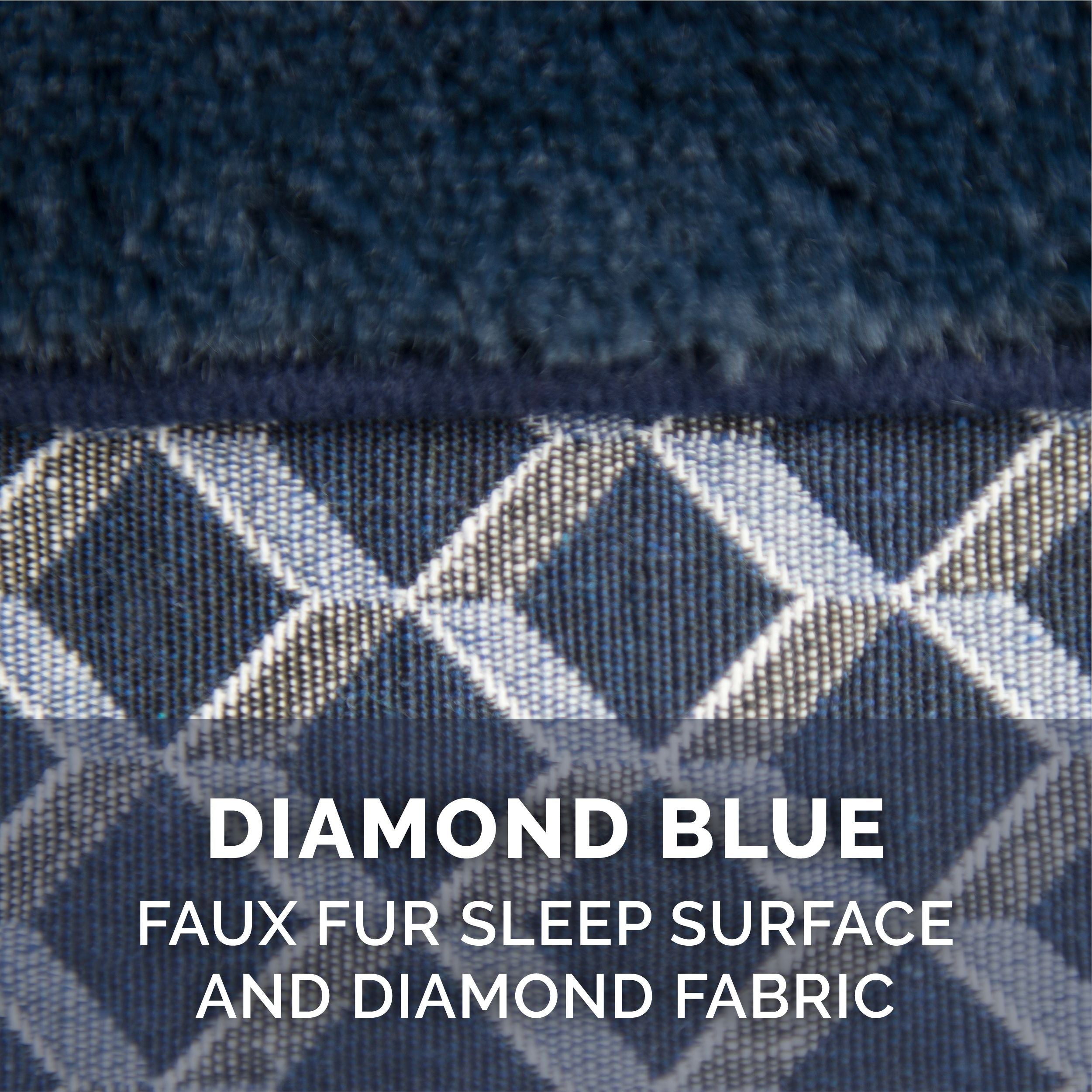 FurHaven | Plush and Decor Comfy Couch Pillow Sofa Pet Bed for Dogs and Cats， Diamond Blue， Medium