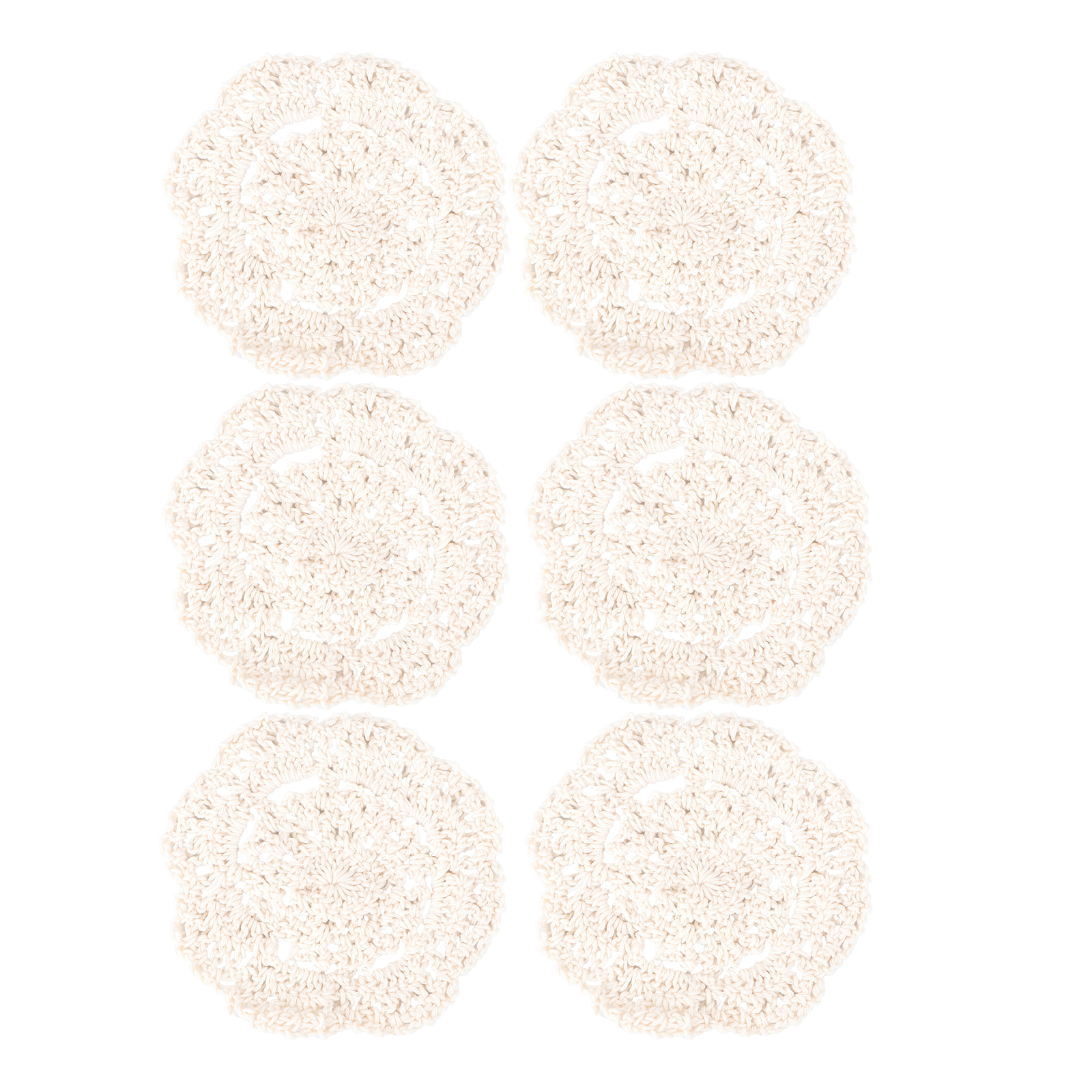 NUOLUX 6 Pcs 10cm Round Lace Crochet Coasters Handmade Vintage Cup Mats Hollow Fashion Placemats Drink Pads