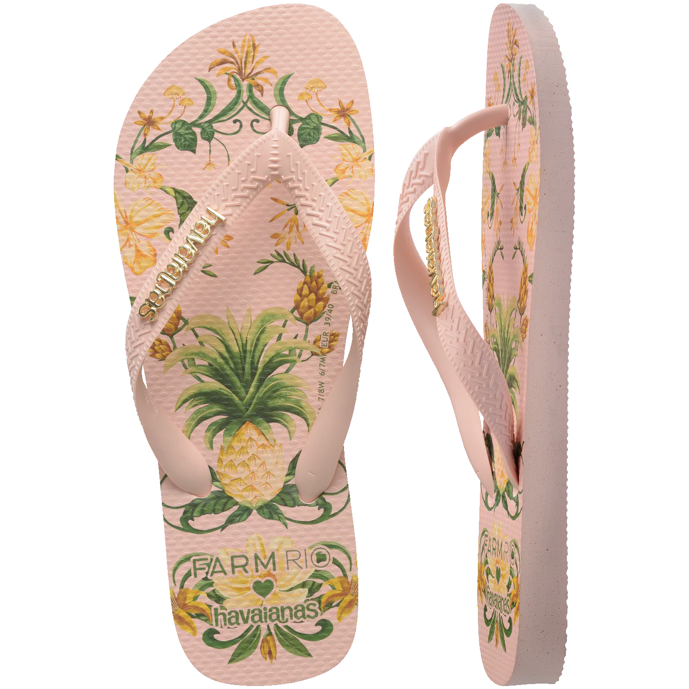 Chinelo Havaianas Farm Beleza de Abacaxi
