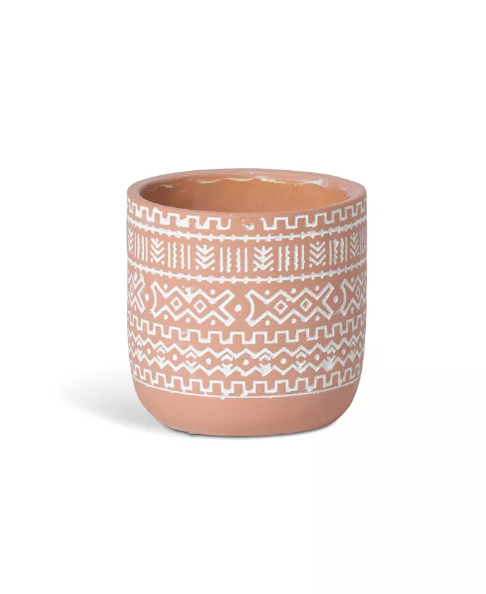 Park Hill Collection Aztec Pattern Terra Cotta Pot
