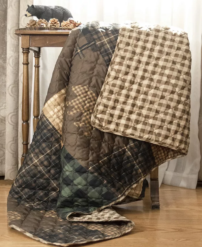 American Heritage Textiles Brown Bear Cabin Quilted Throw